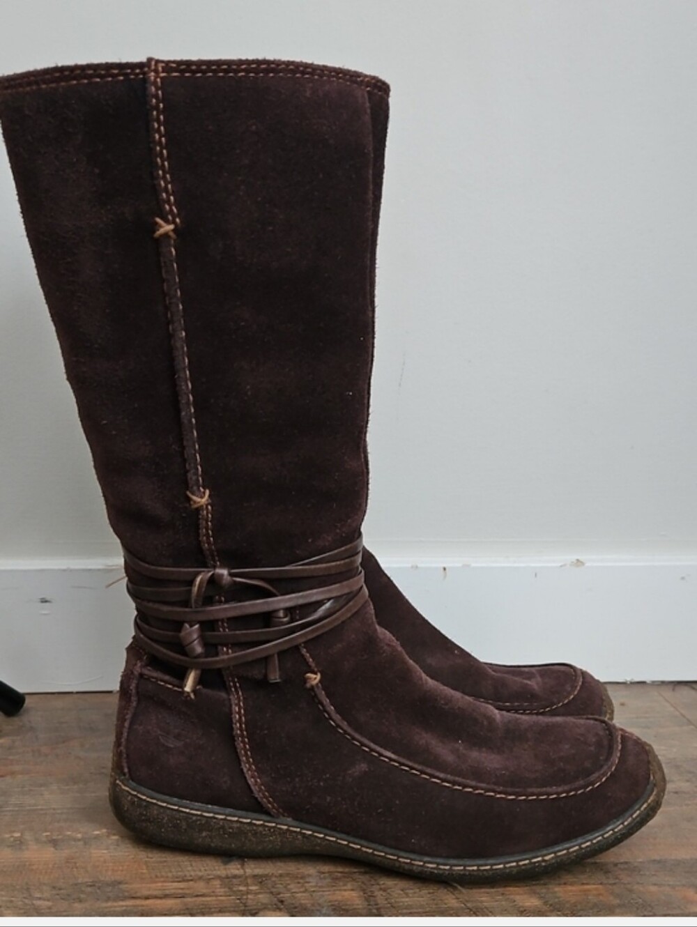 Timberland Women's Tall Boots Suede Leather Brown